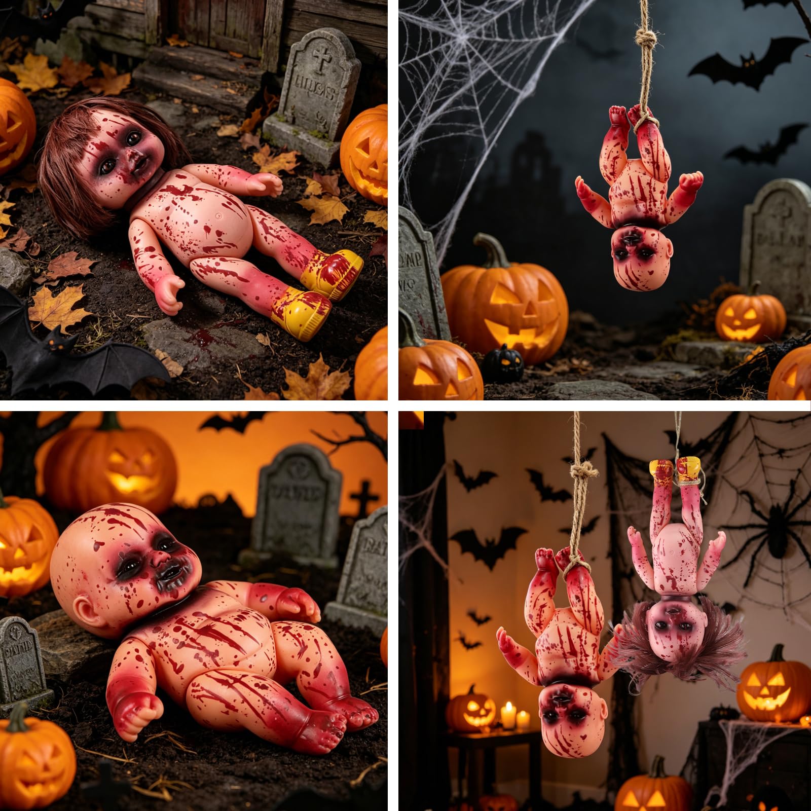 Amazon.co.jp: nezababycos ハロウィン 不気味な人形 怖いゾンビ人形